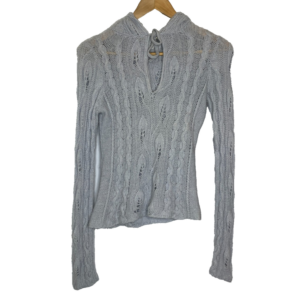 Women's Small Margaret Loves Peter 100% Cashmere Hoodie Cable Knit Sweater
